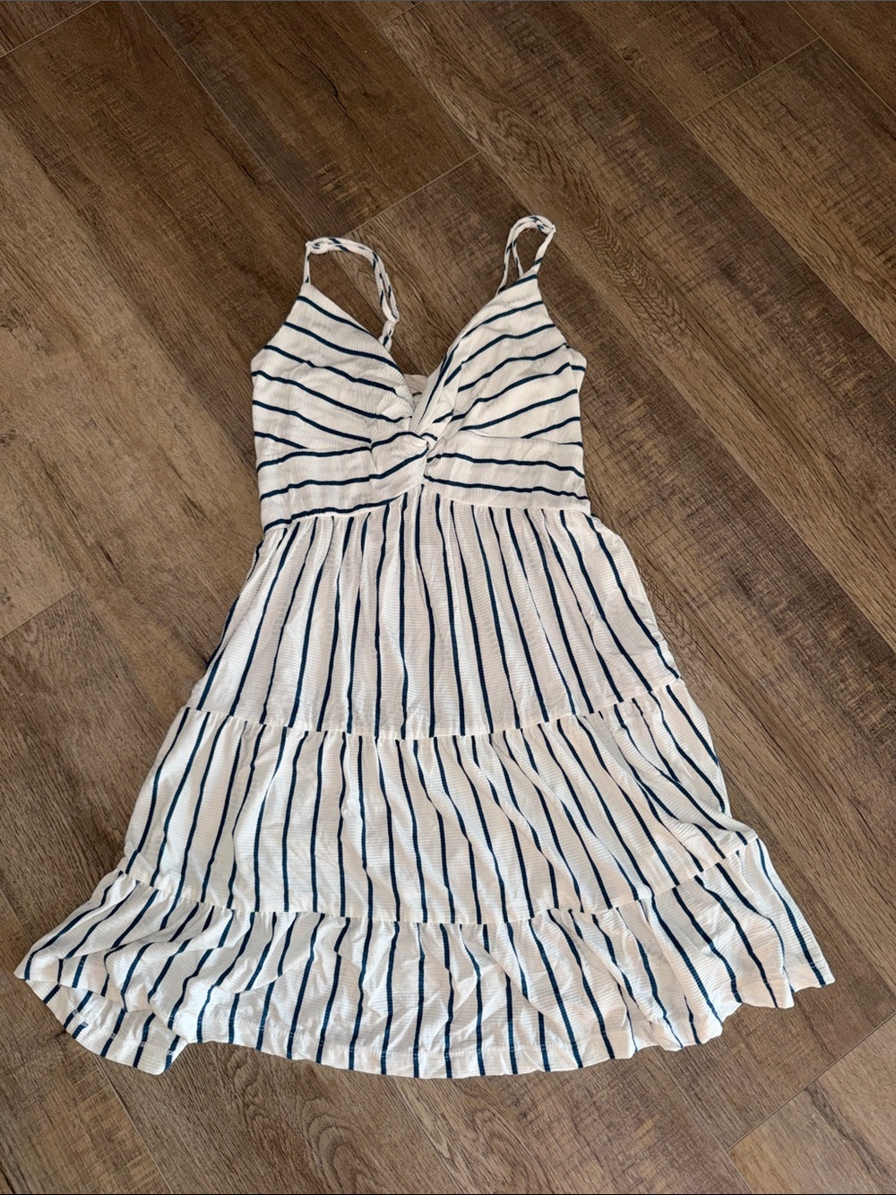 Ocean Drive Navy Stripe Sleeveless Top on Cream